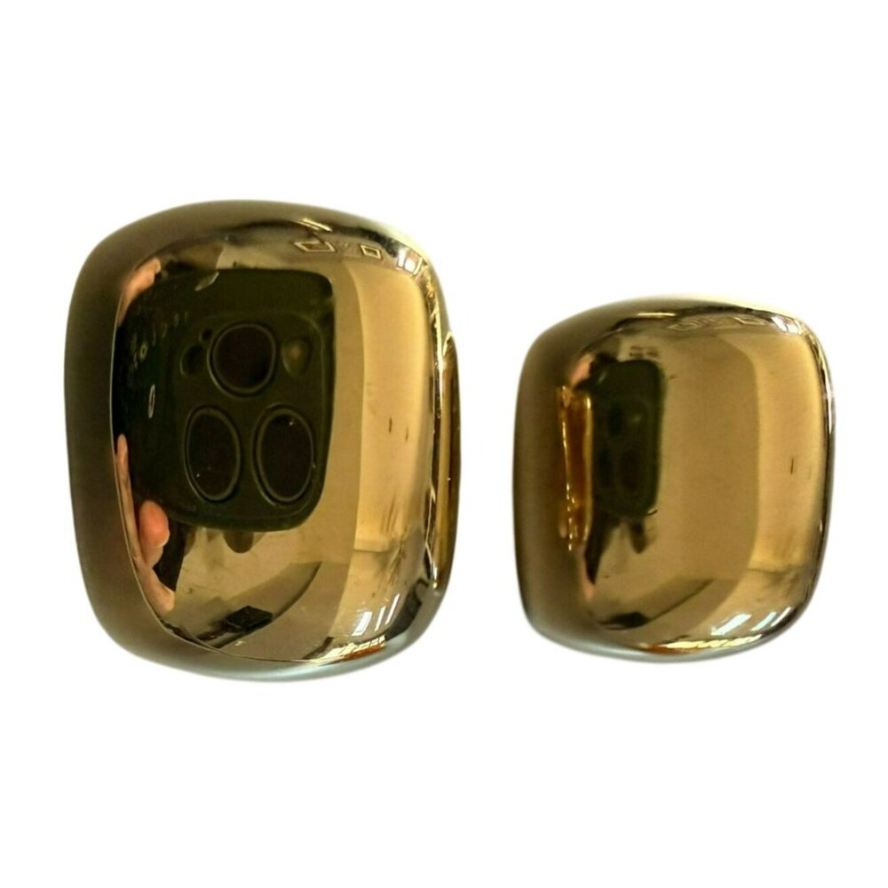 Vintage 1980s St John Goldtone Pillow Shape Clip-On Earrings
